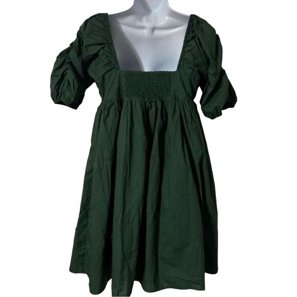 NWT Tuckernuck Emerald Puff Sleeve Sasha Mini Dress - Picture 6 of 9